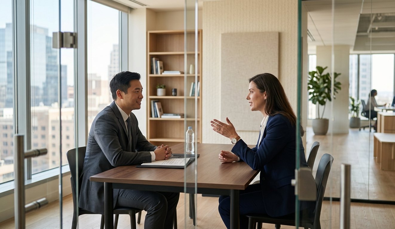 FIT interview preparation for consulting — candidate and interviewer in a modern office