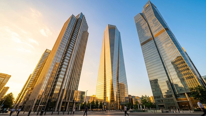 Rascacielos de oficinas corporativas donde operan McKinsey BCG y Bain