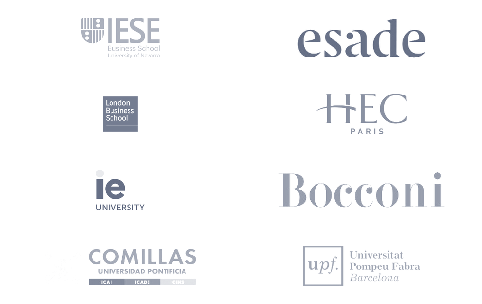 Escuelas de procedencia de los candidatos: IESE, ESADE, London Business School, HEC Paris, IE, Bocconi, Comillas y UPF